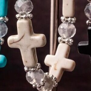 Cream Cross Beaded Bracelet | Faith collection
